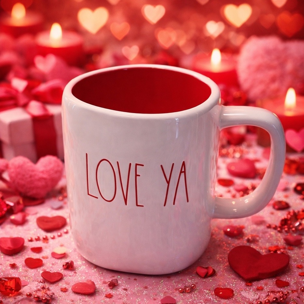 Rae‎ Dunn Love Ya Mug Unisex OS White Red Farmhouse Valentine Artisan Collection